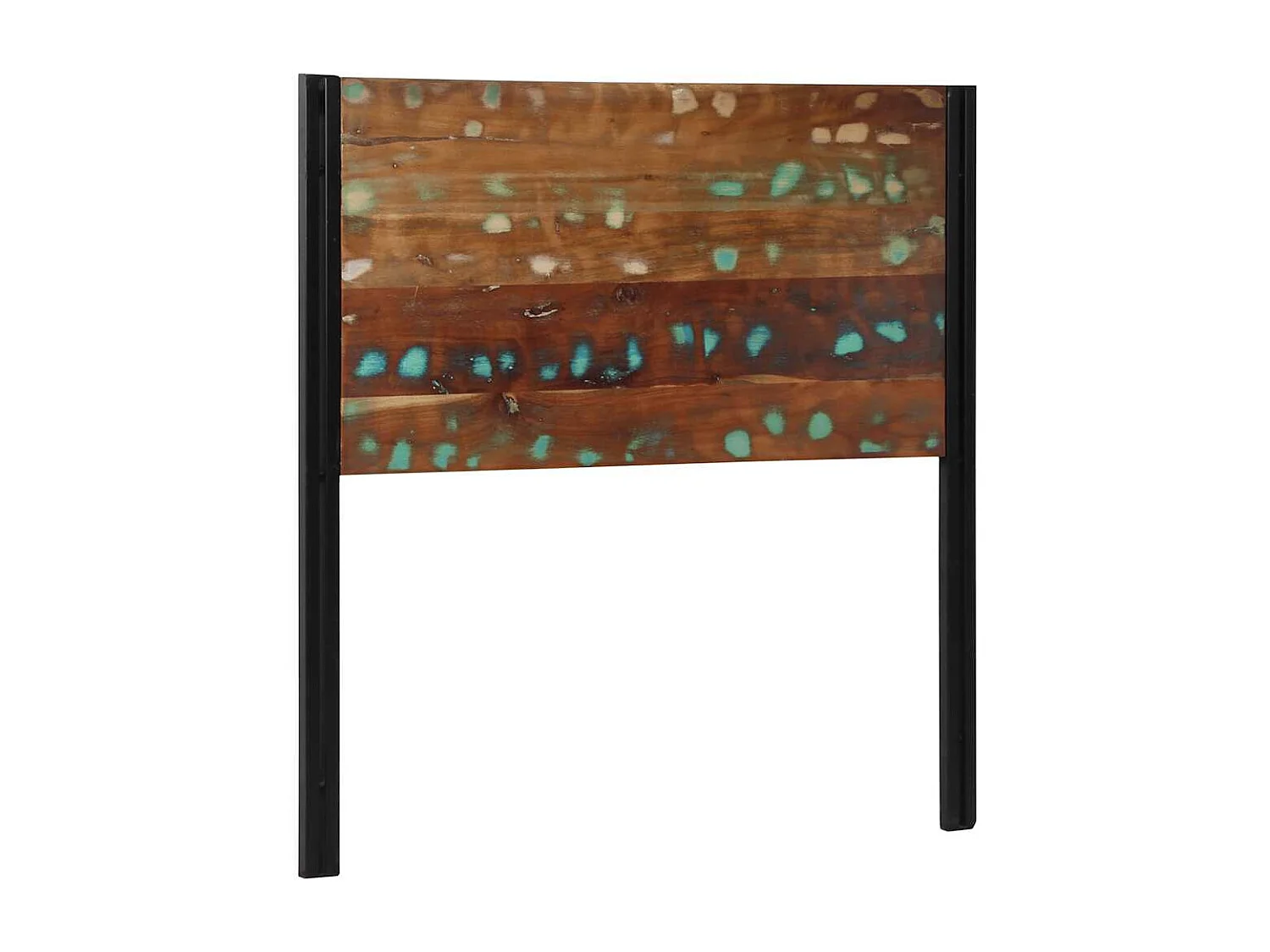 100 cm Kopfteil aus wiederverwertetem Massivholz und Eisen