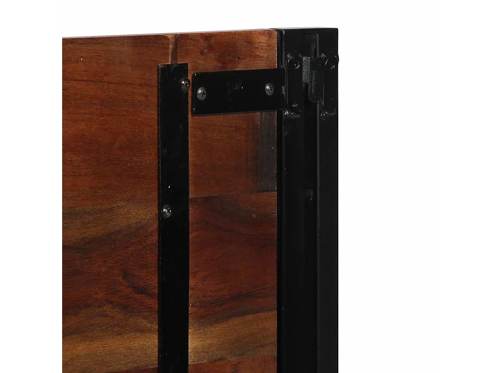 100 cm Kopfteil aus wiederverwertetem Massivholz und Eisen