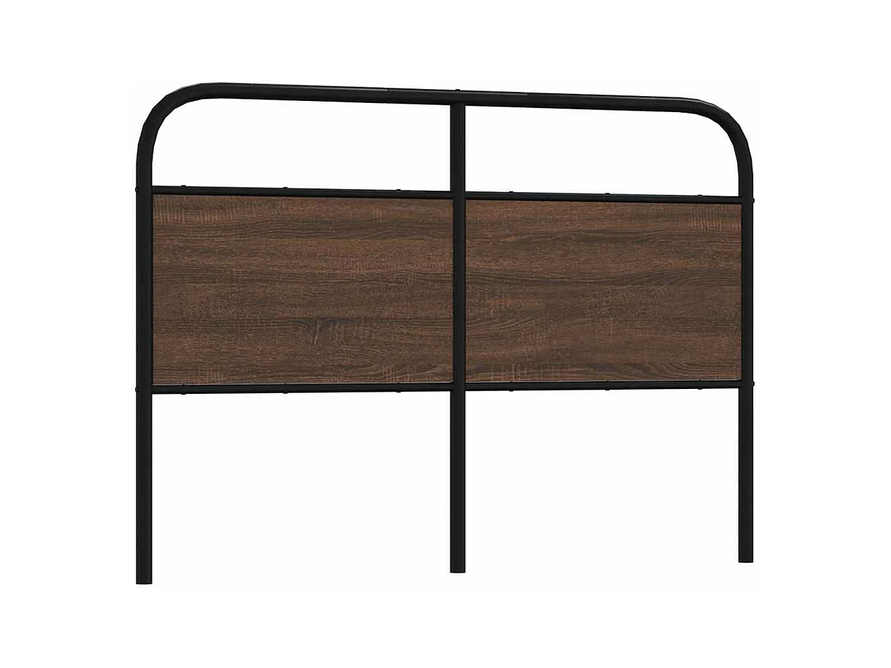 Cabecero roble marrón 135 cm acero y madera contrachapada