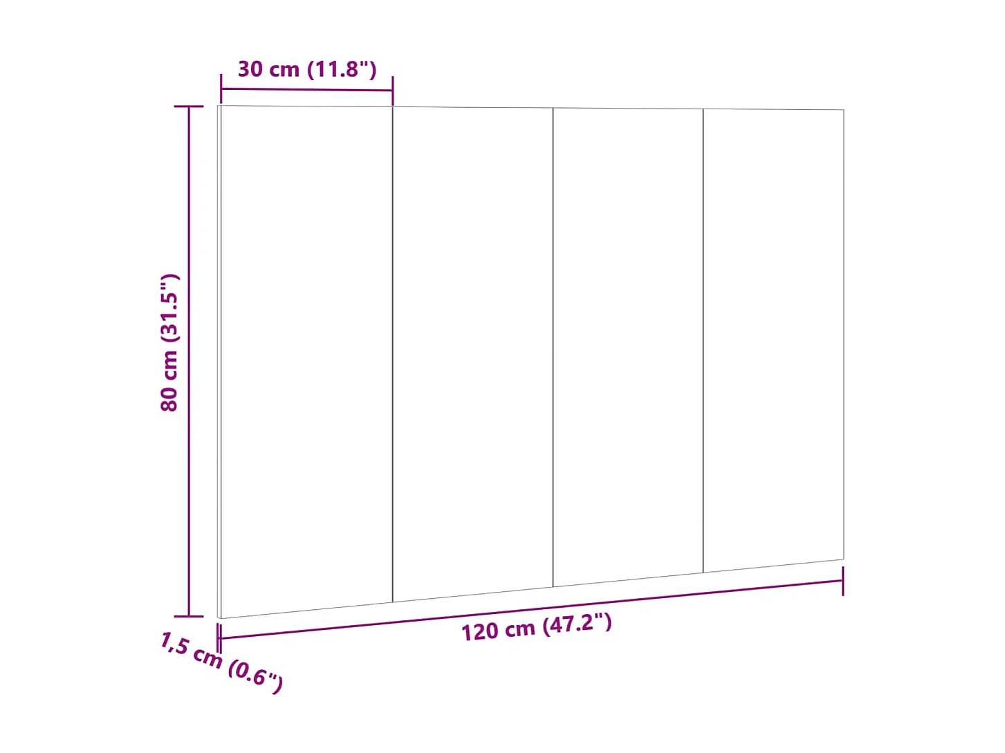 Tête de lit chêne artisanal 120x1,5x80 cm bois d'ingénierie