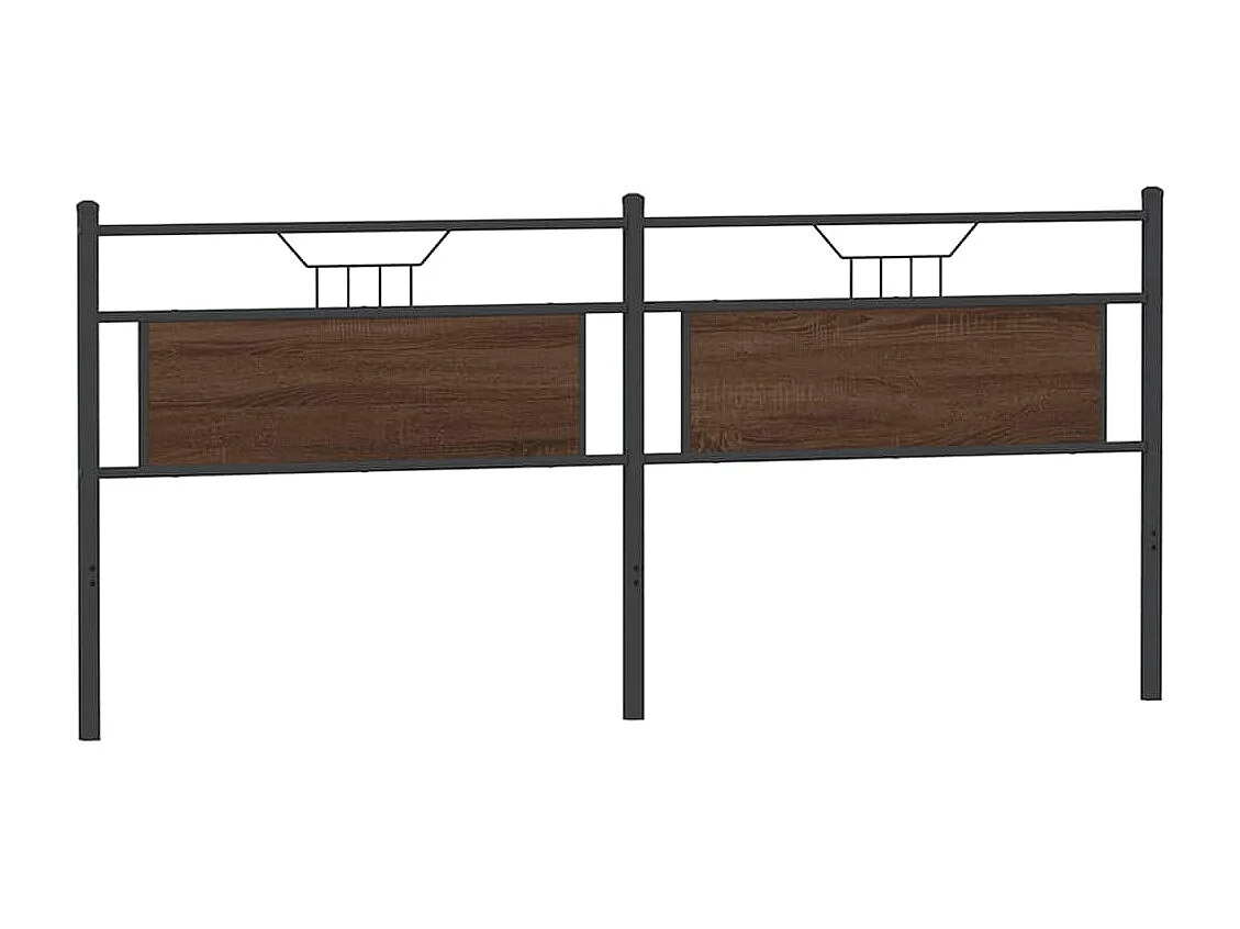 Kopfteil aus brauner Eiche, 193 cm, Holzwerkstoff und Stahl