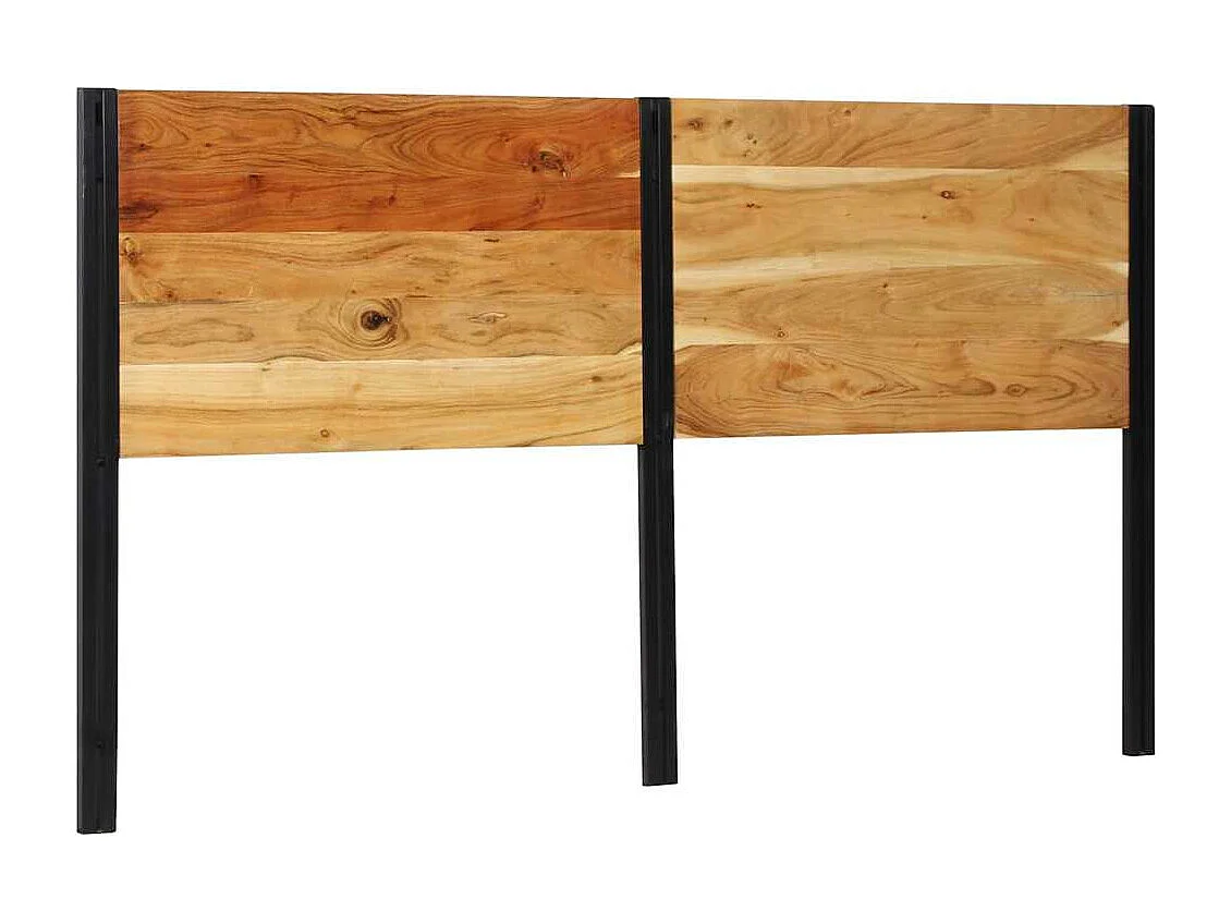 Tête de lit 180 cm bois massif d'acacia et fer