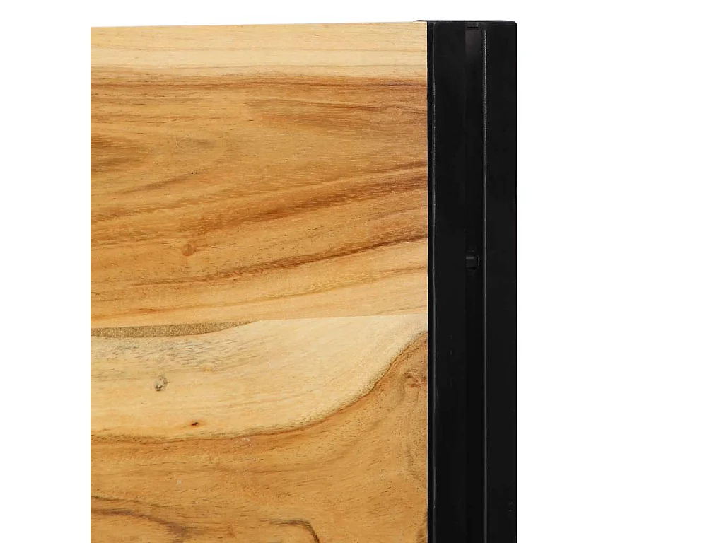 Tête de lit 180 cm bois massif d'acacia et fer