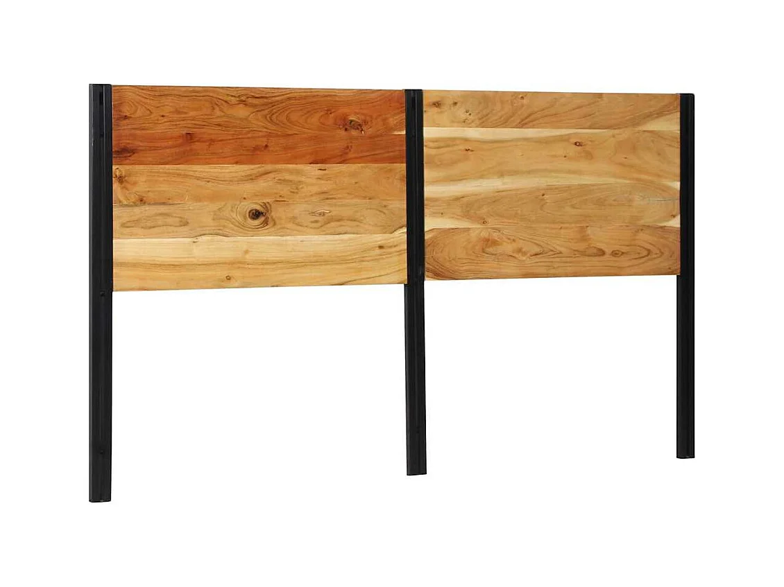 Testiera da 180 cm in legno massello di acacia e ferro