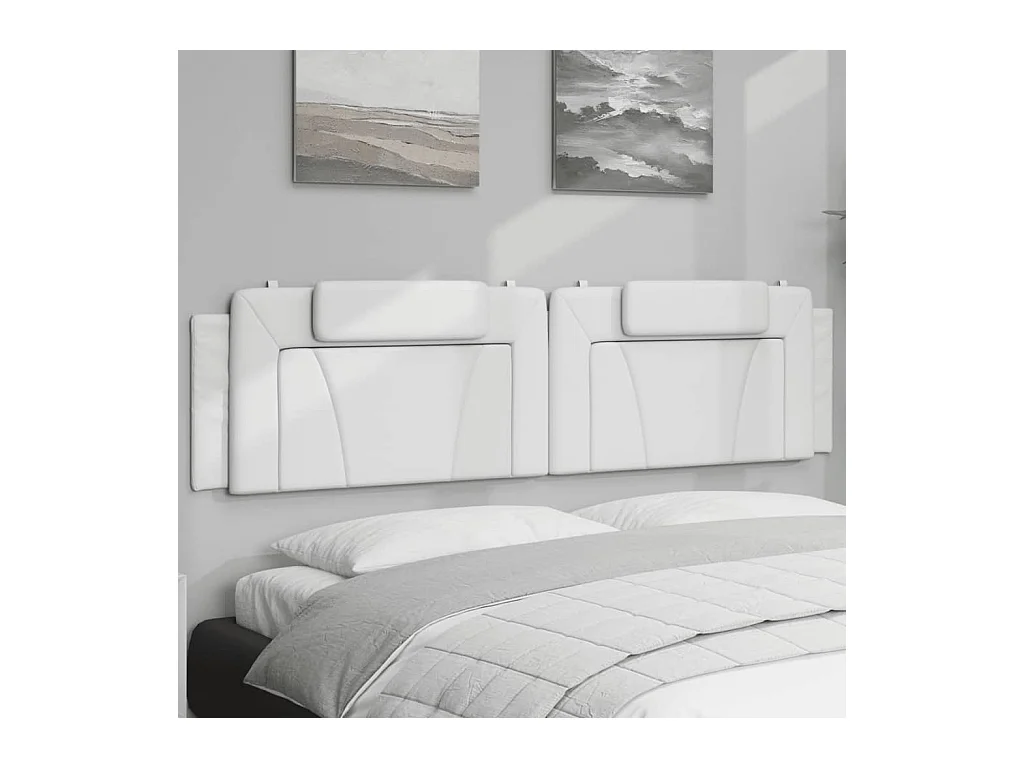 Coussin de tête de lit blanc 200 cm similicuir