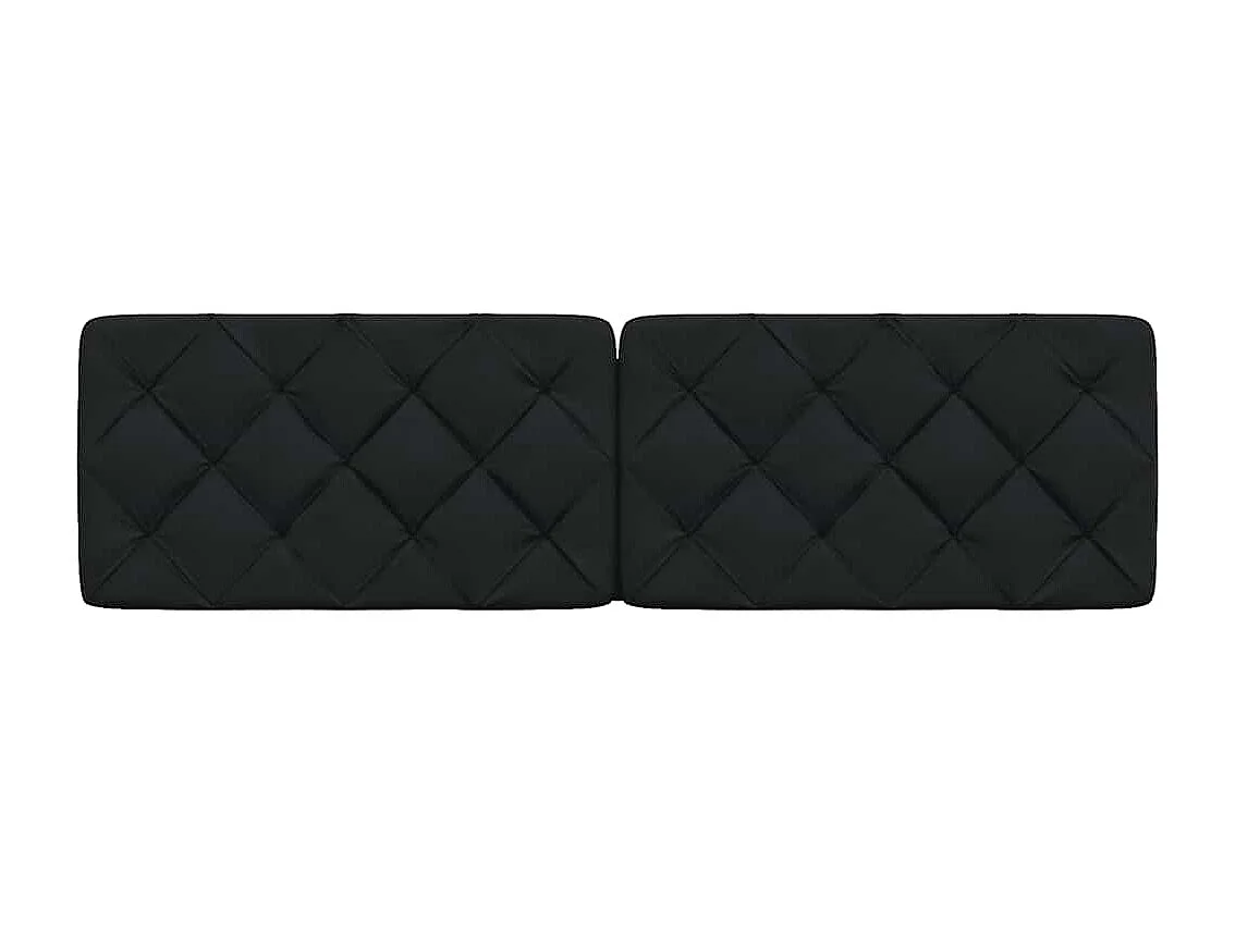 Coussin de tête de lit noir 180 cm tissu