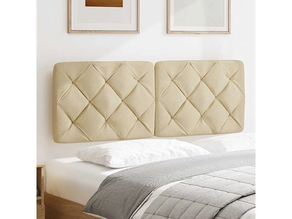 Coussin de tête de lit crème 140 cm tissu