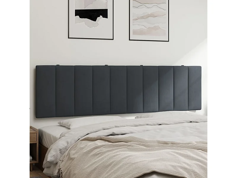 Coussin de tête de lit gris foncé 180 cm velours