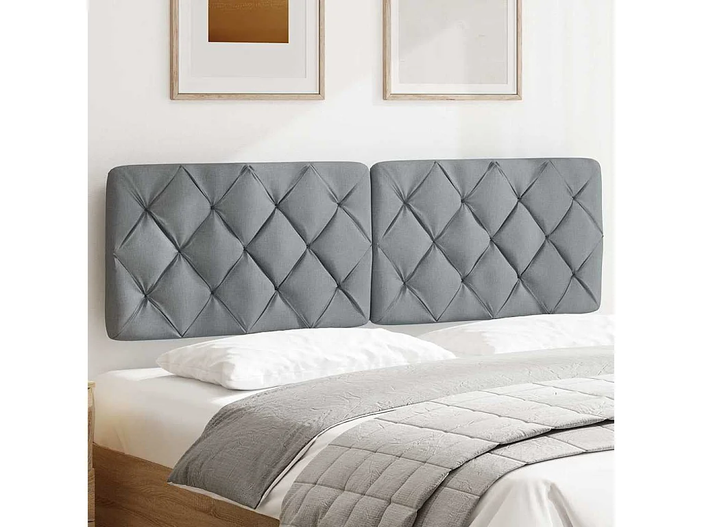Cojín cabecero de cama tejido gris claro 160 cm