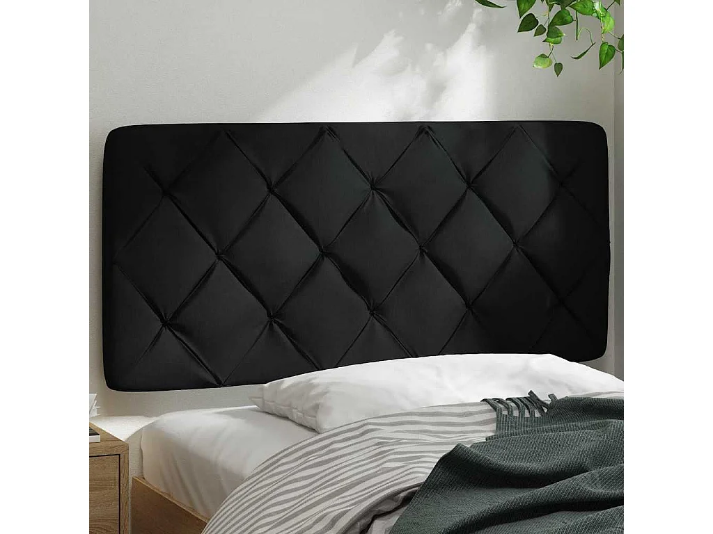 Cojín cabecero de cama negro tejido 100 cm