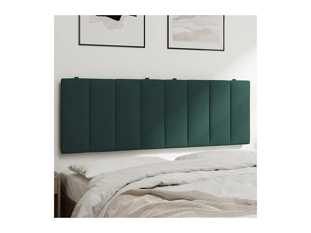 Coussin de tête de lit vert foncé 140 cm velours