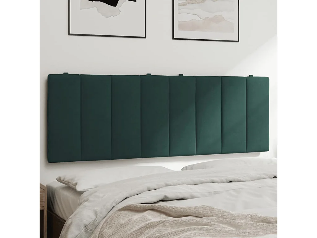 Coussin de tête de lit vert foncé 140 cm velours