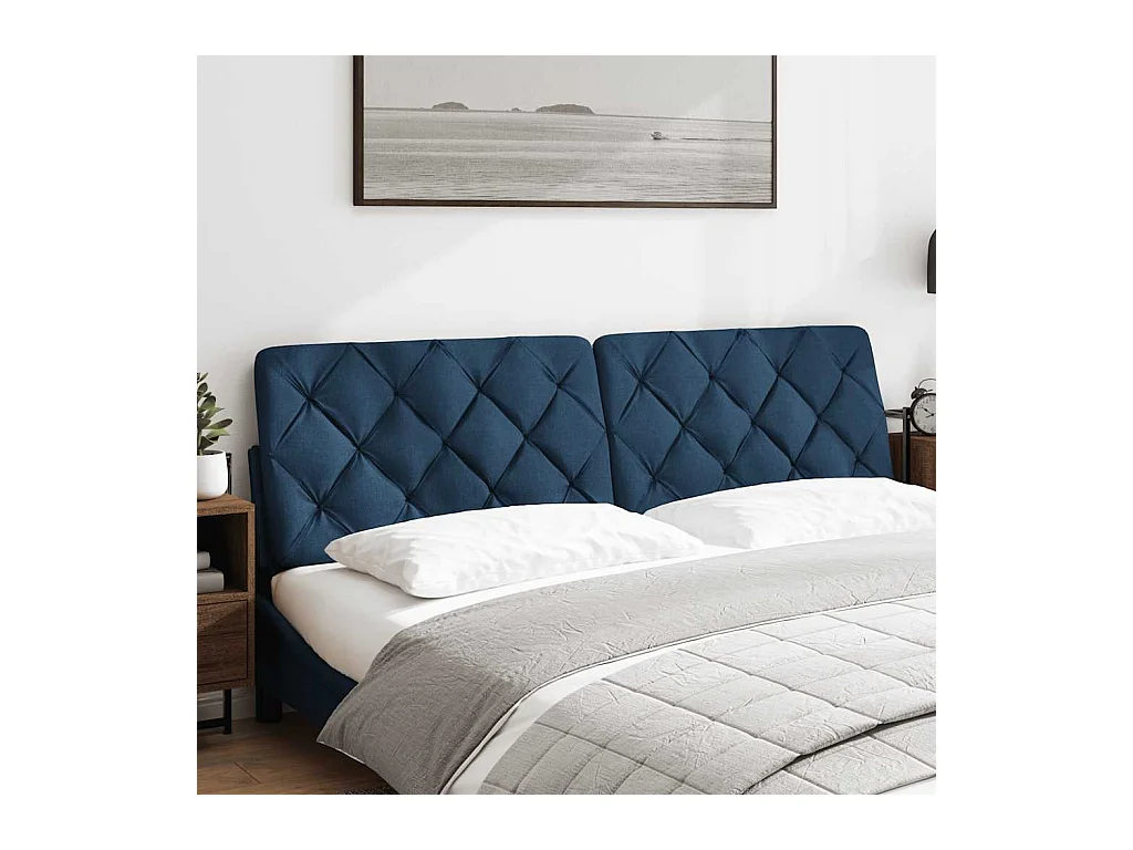 Coussin de tête de lit bleu 180 cm tissu