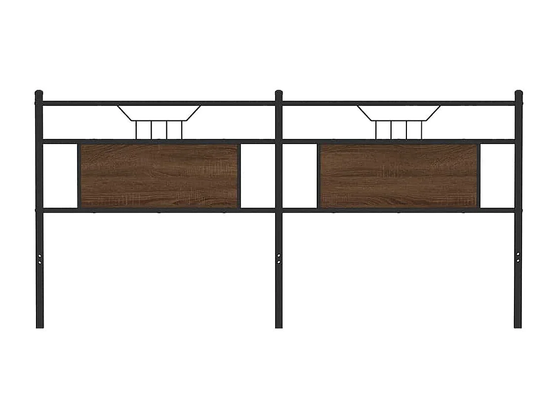 Kopfteil aus brauner Eiche, 160 cm, Holzwerkstoff und Stahl