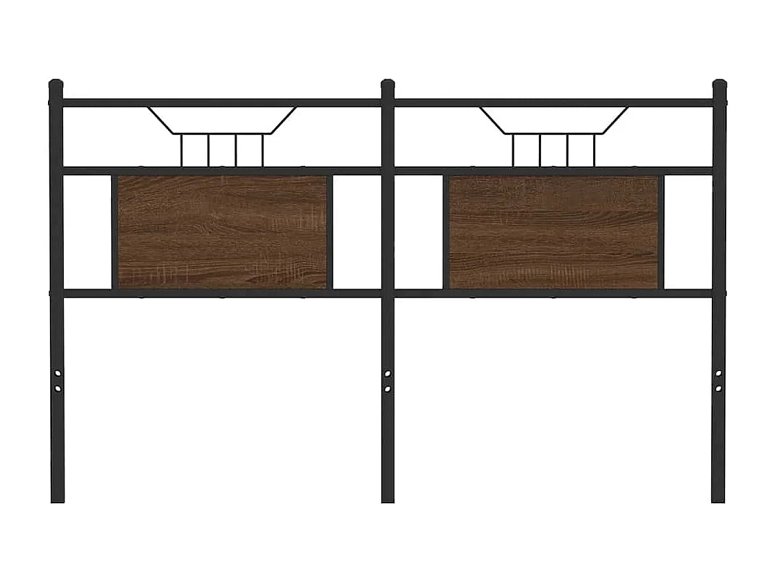 Tête de lit chêne marron 137 cm bois d'ingénierie et acier