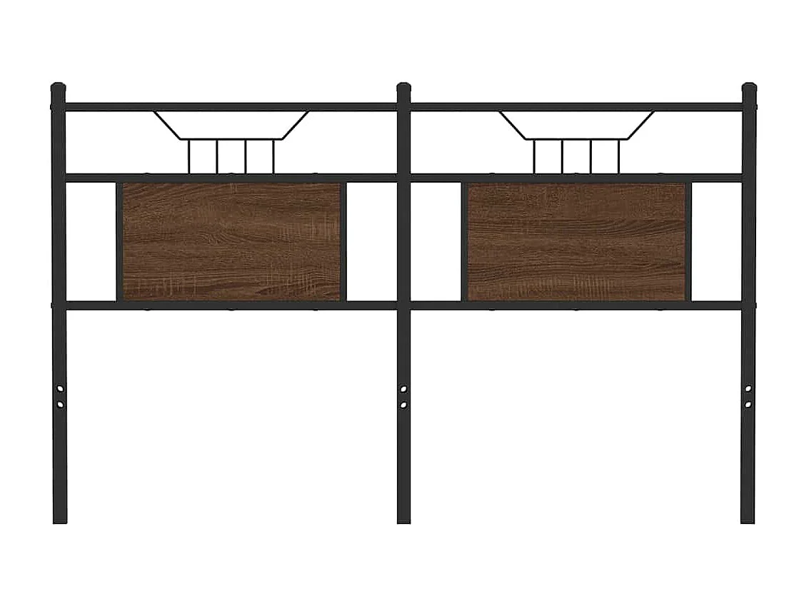 Cabeceira de carvalho castanho 140 cm madeira de engenharia e aço