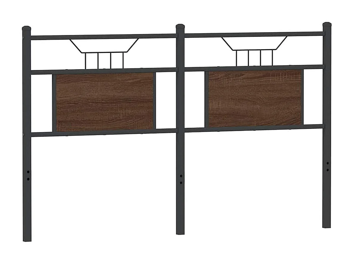 Cabeceira de carvalho castanho 140 cm madeira de engenharia e aço