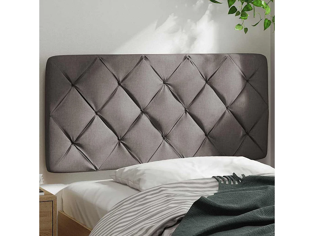 Cojín cabecero de cama color topo 100 cm tela