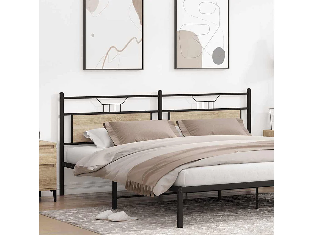 Cabeceira Sonoma Oak 193cm em madeira projetada e aço