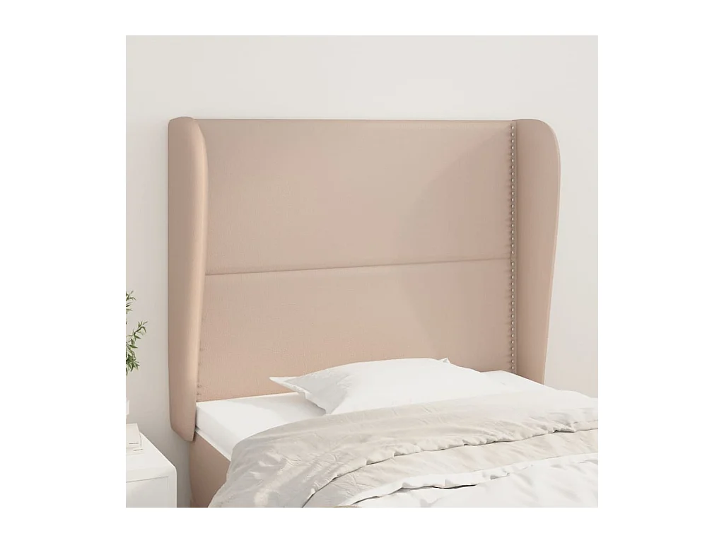 Tête de lit avec oreilles Cappuccino 93x23x118/128cm Similicuir