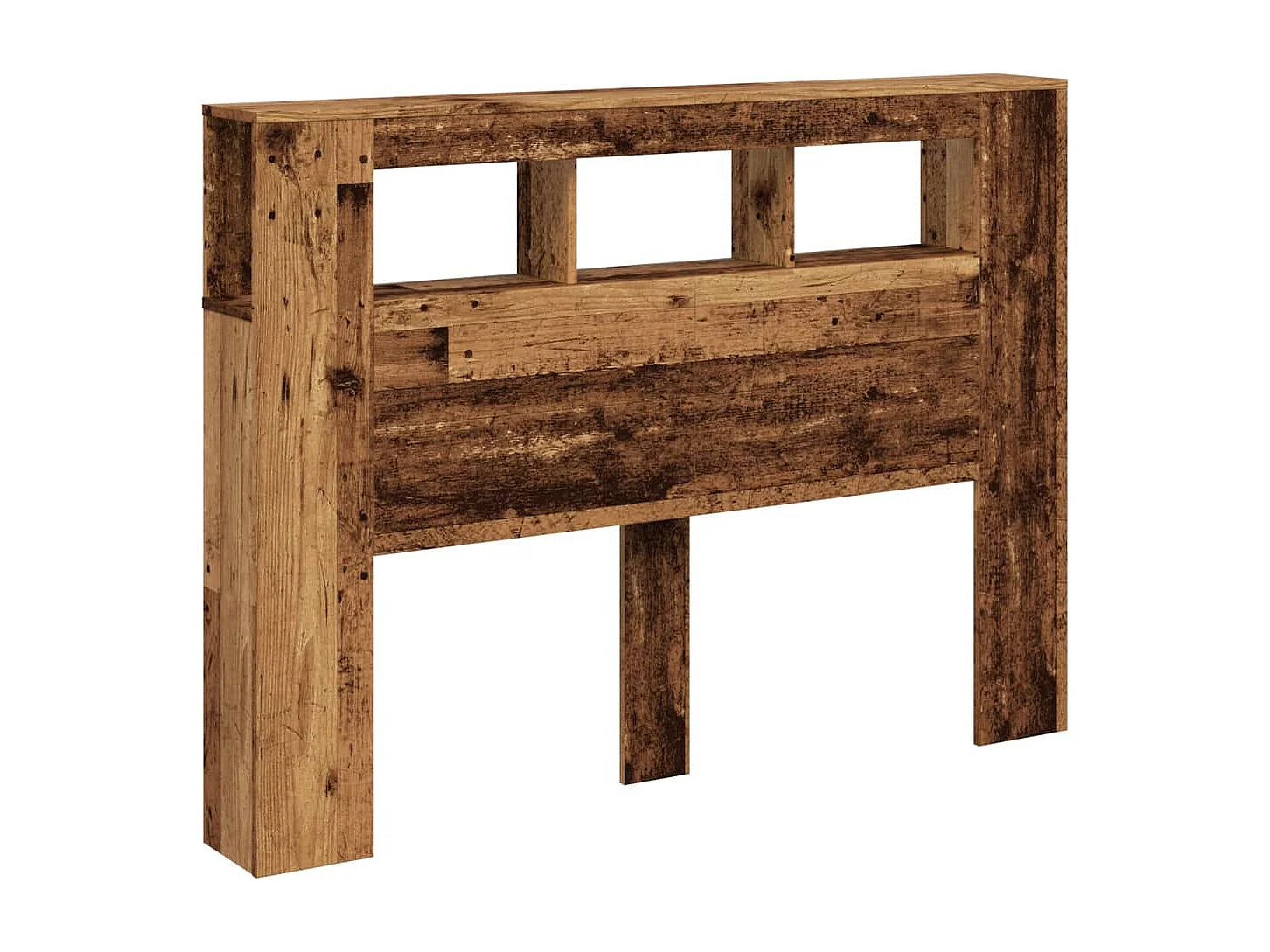 Tête de lit à LED vieux bois 140x18,5x103,5cm bois d'ingénierie