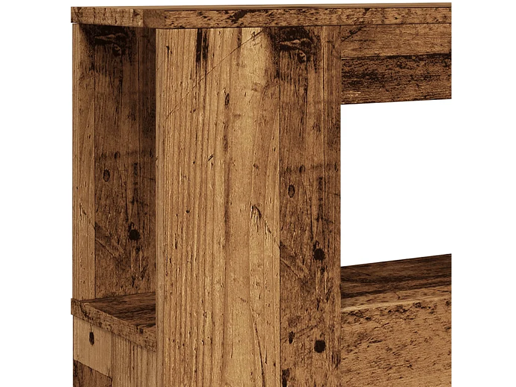 Tête de lit à LED vieux bois 140x18,5x103,5cm bois d'ingénierie