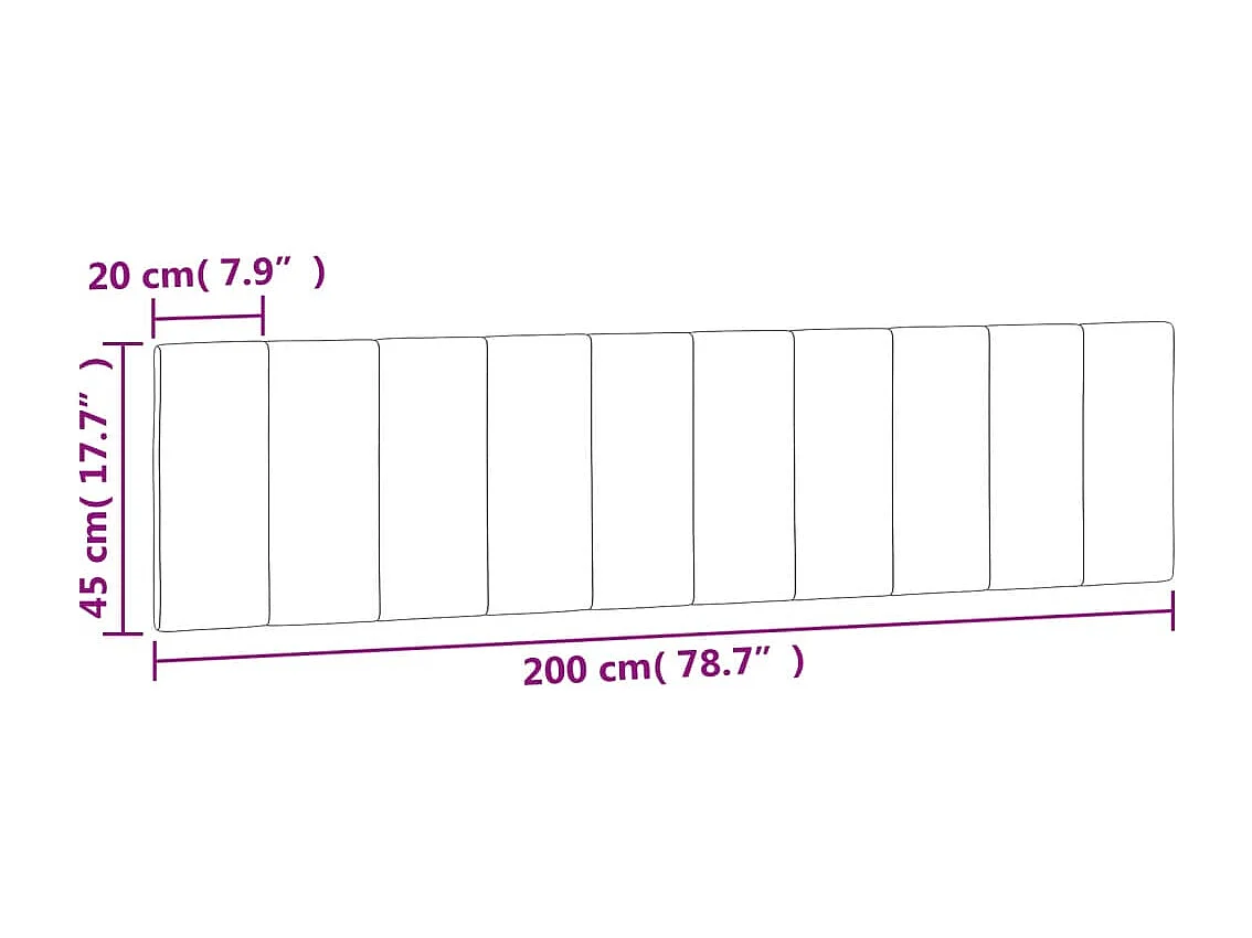 Rosa Kopfteilkissen 200 cm Samt
