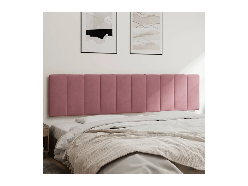 Coussin de tête de lit rose 200 cm velours