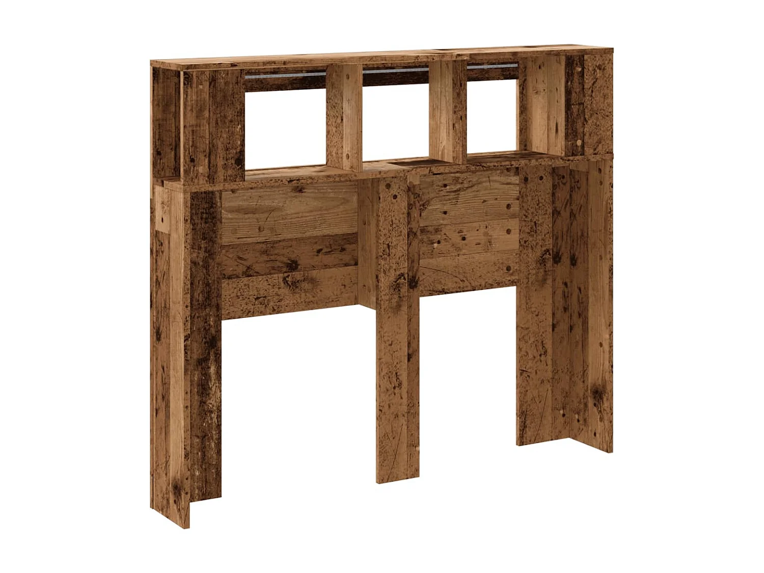 Tête de lit à LED vieux bois 120x18,5x103,5cm bois d'ingénierie