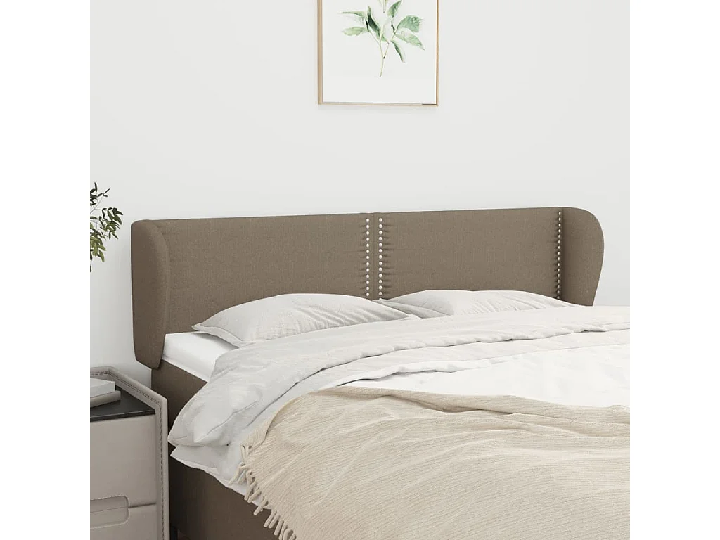 Tête de lit avec oreilles Taupe 147x23x78/88 cm Tissu
