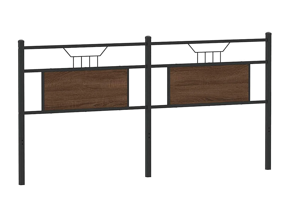 Kopfteil aus brauner Eiche, 180 cm, Holzwerkstoff und Stahl