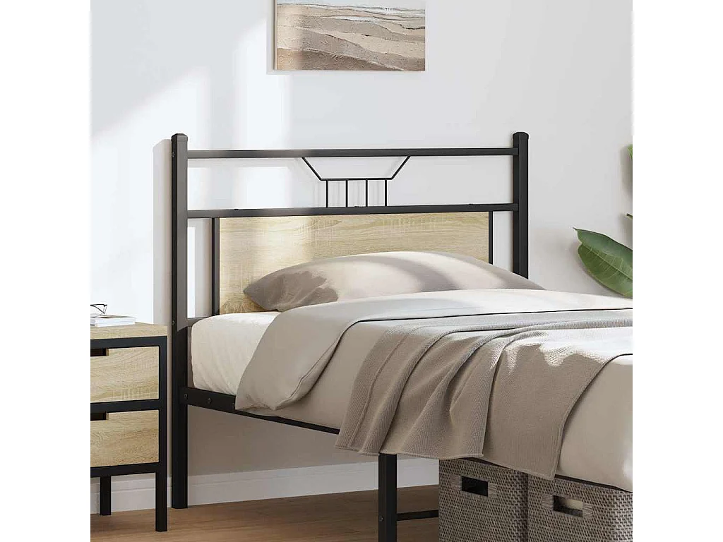 Cabeceira Sonoma Oak 42" em madeira projetada e aço