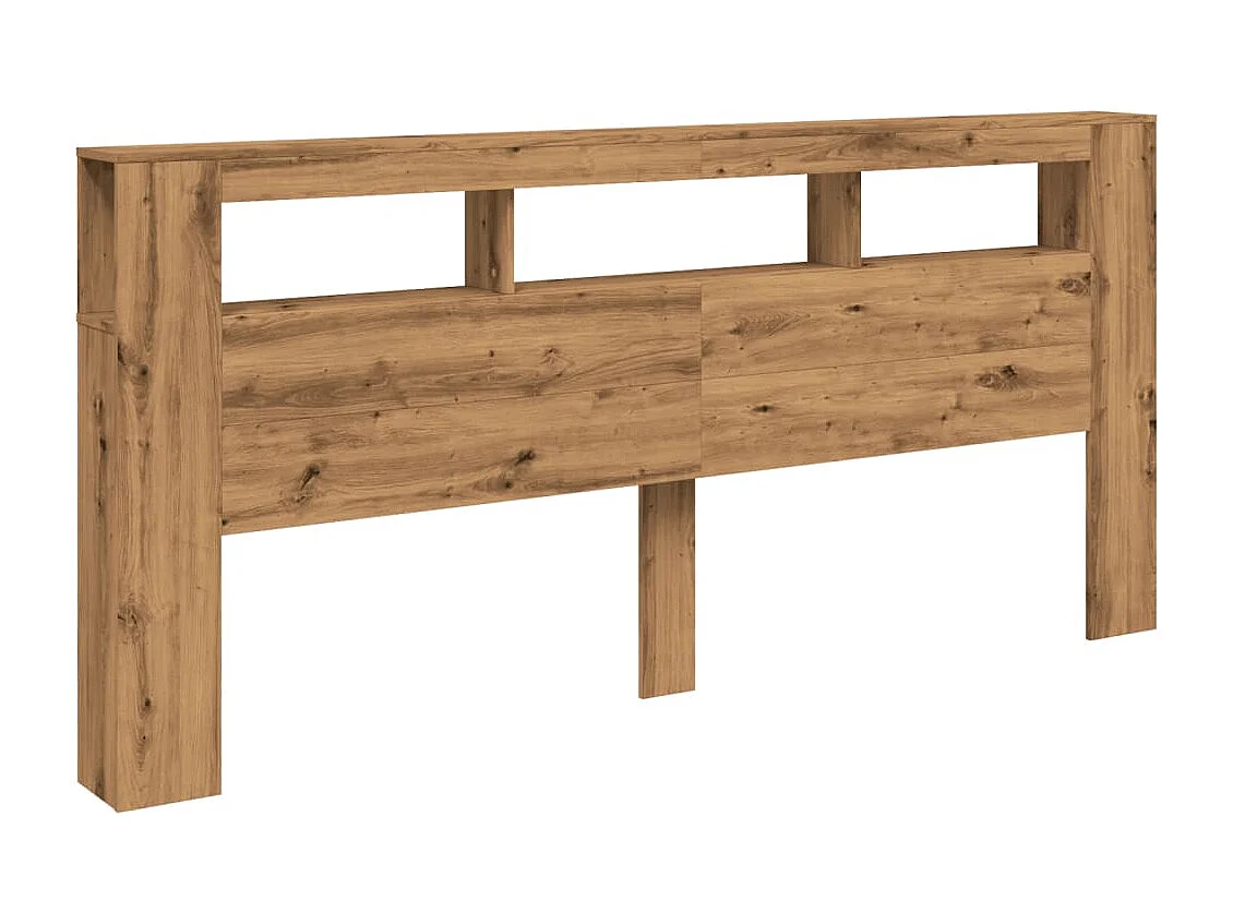 Tête de lit à LED chêne artisanal 220x18,5x103,5 cm