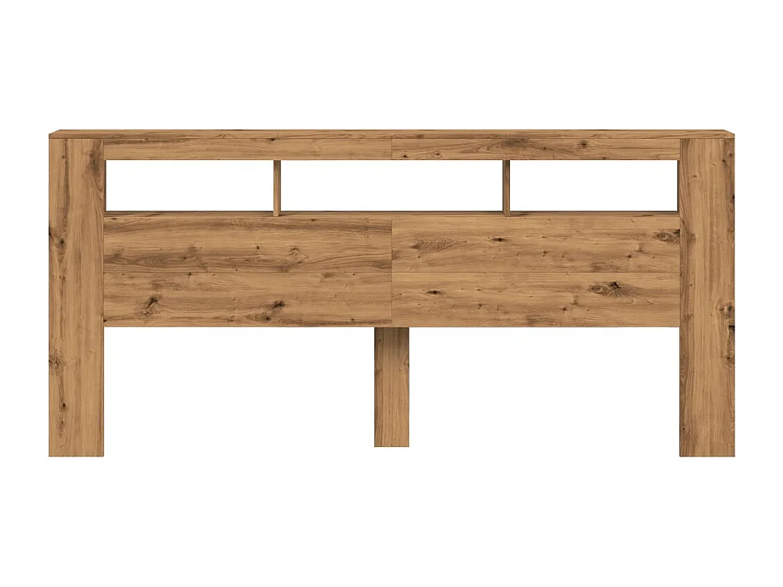 Tête de lit à LED chêne artisanal 220x18,5x103,5 cm