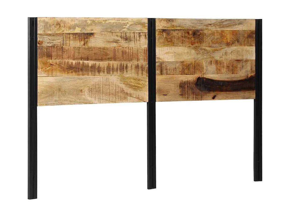 Tête de lit 160 cm bois massif manguier et fer