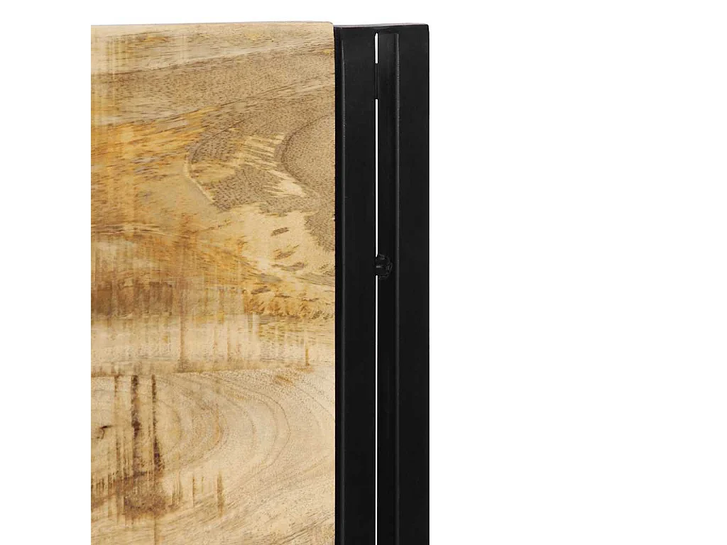 Tête de lit 160 cm bois massif manguier et fer