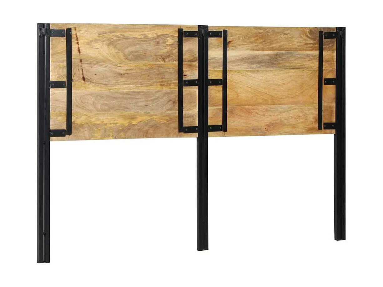 Tête de lit 160 cm bois massif manguier et fer