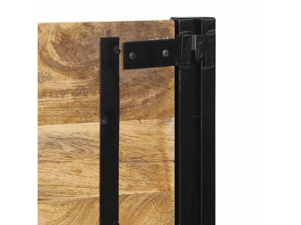 Tête de lit 160 cm bois massif manguier et fer
