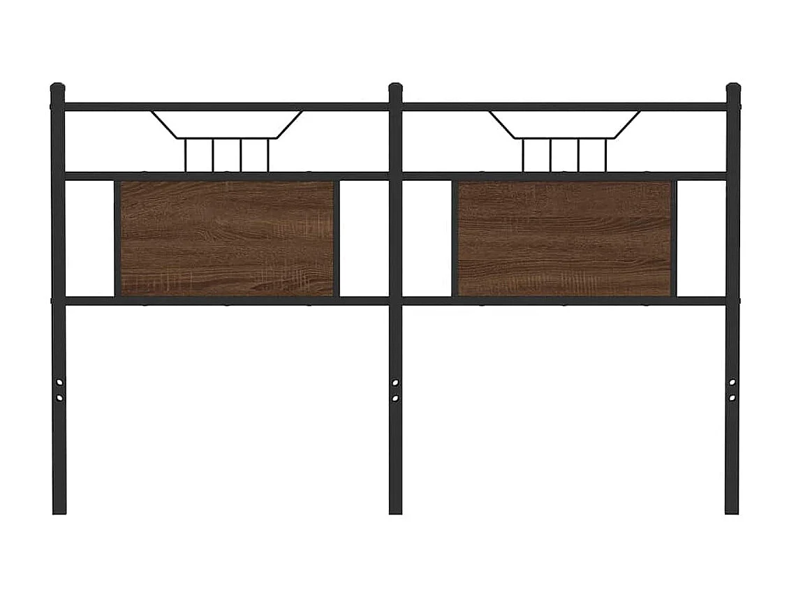 Kopfteil aus brauner Eiche, 150 cm, Holzwerkstoff und Stahl