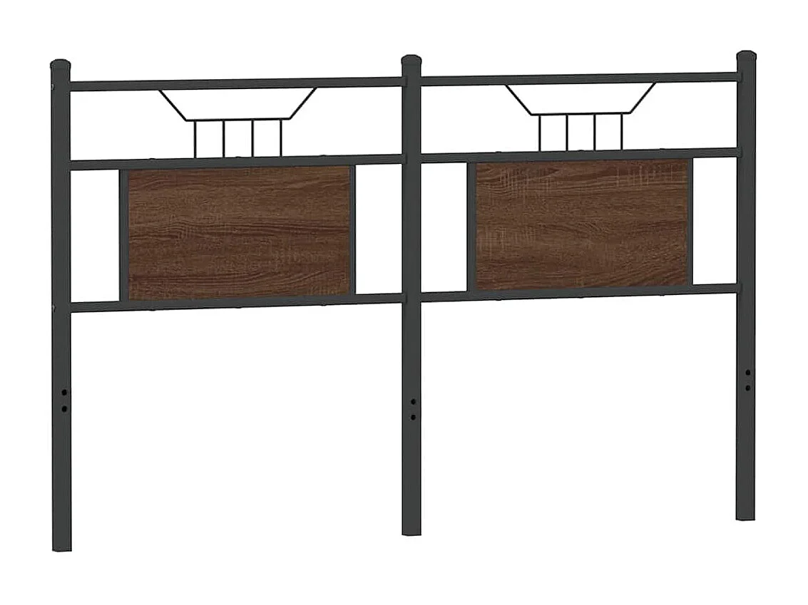 Kopfteil aus brauner Eiche, 150 cm, Holzwerkstoff und Stahl