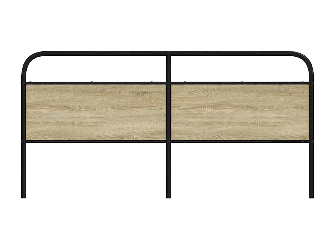 Tête de lit chêne sonoma 200 cm acier et bois d'ingénierie