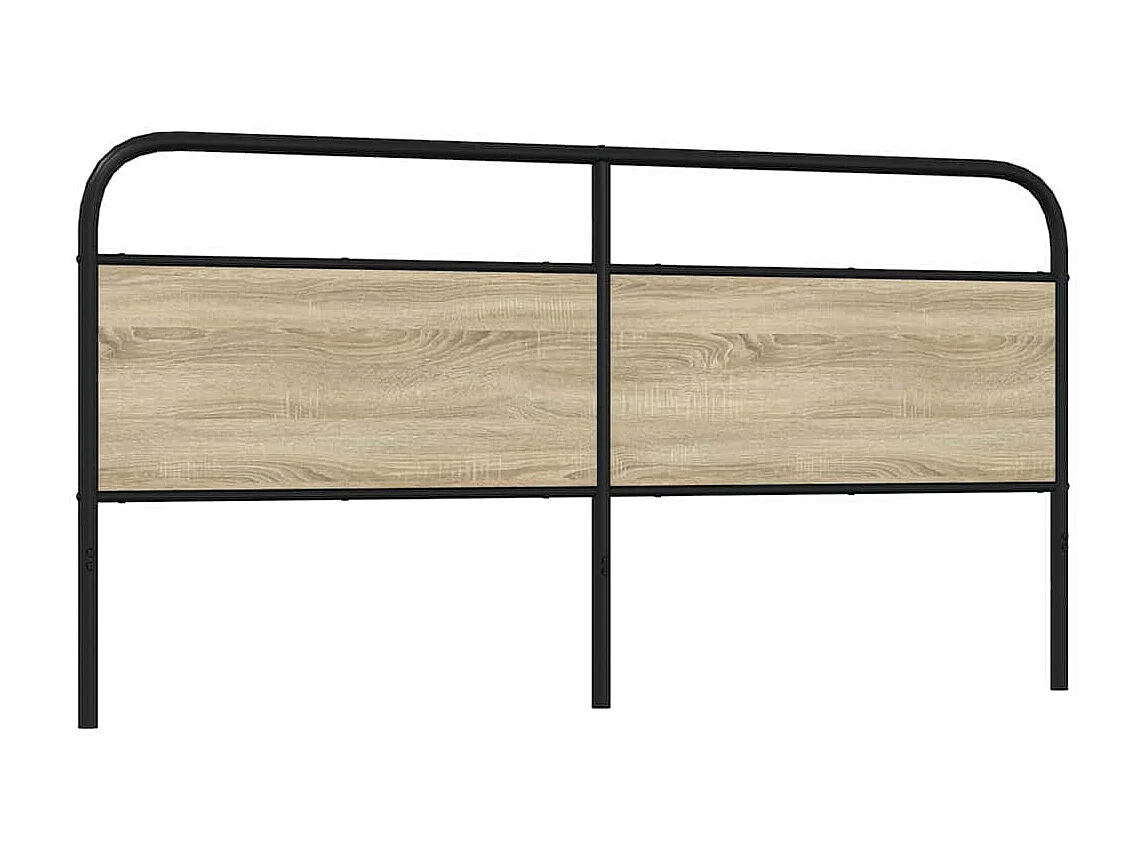 Tête de lit chêne sonoma 200 cm acier et bois d'ingénierie
