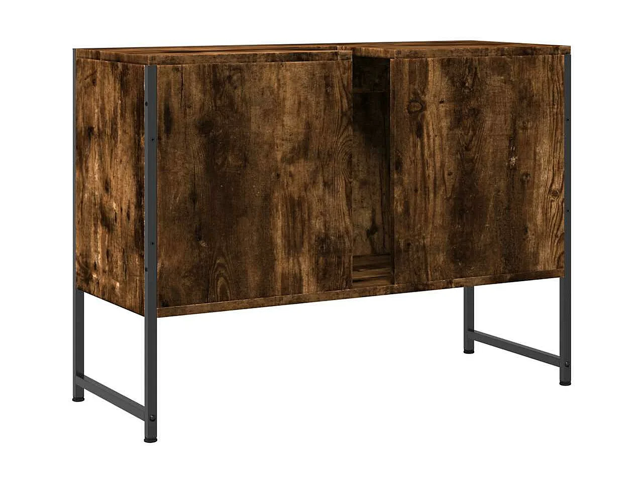 Armoire lavabo de salle de bain chêne fumé bois d'ingénierie