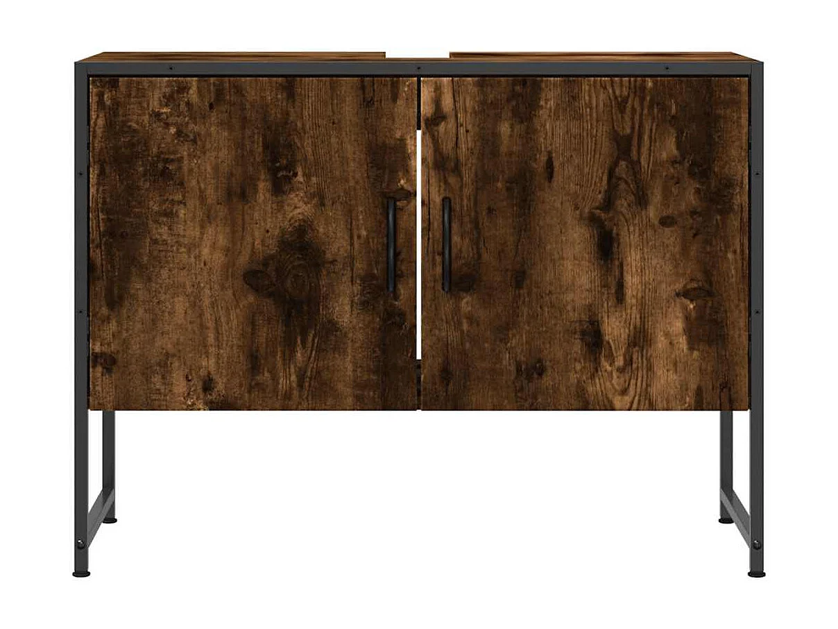 Mueble de baño para lavabo de madera de ingeniería de roble ahumado