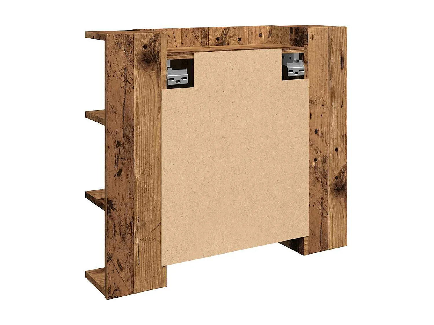 Mobiletto a specchio con LED legno vecchio 70x16,5x60 cm