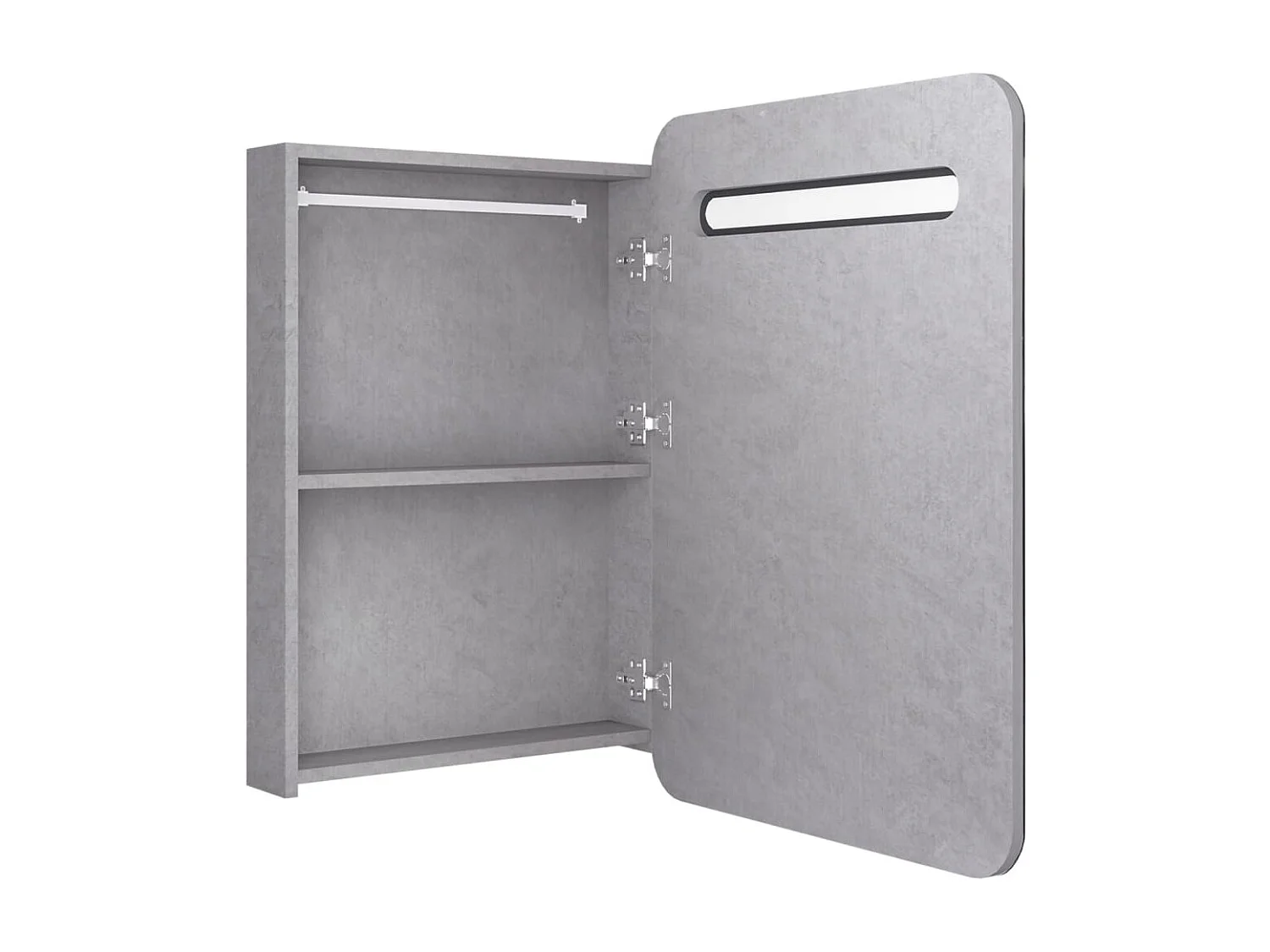 Betongrijs LED spiegel badkamerkast 60x11x80 cm