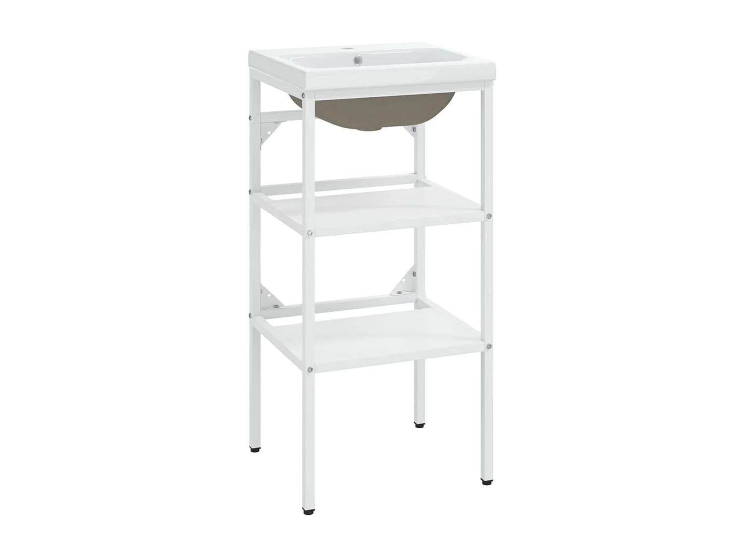 Telaio per lavabo da bagno sottotop in ferro bianco