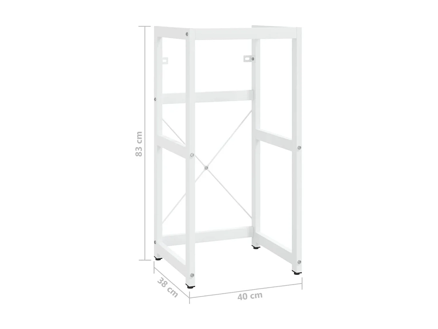 Estrutura de pia de banheiro Branco 40x38x83 cm Ferro