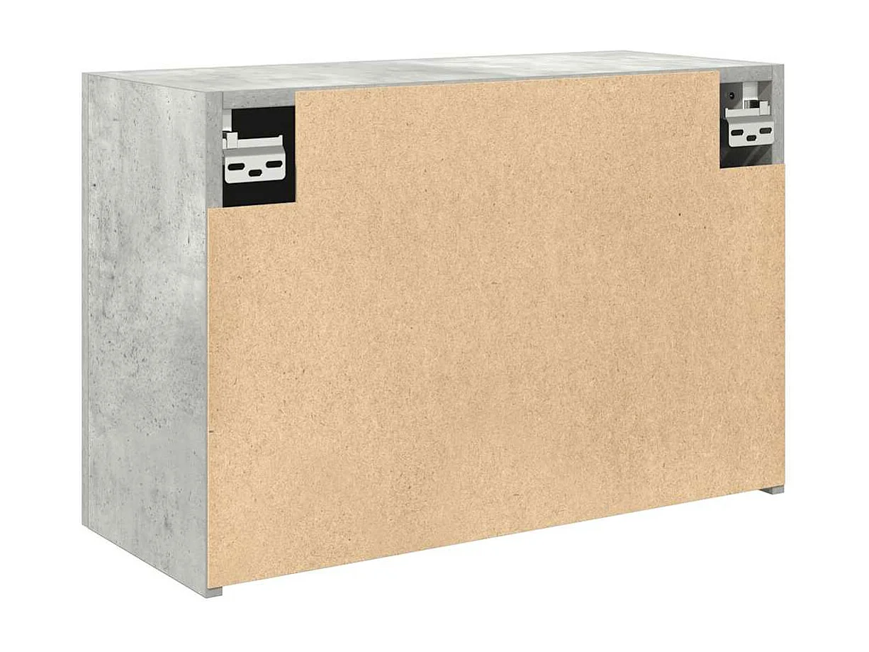 Mueble de baño de pared gris hormigón 60x25x40 cm madera de ingeniería