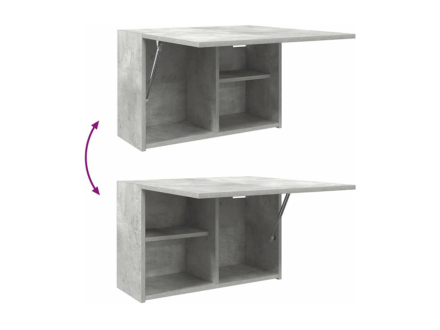 Mueble de baño de pared gris hormigón 60x25x40 cm madera de ingeniería